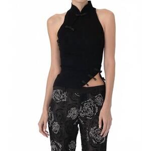 NEW SAU LEE dunn knit top in black